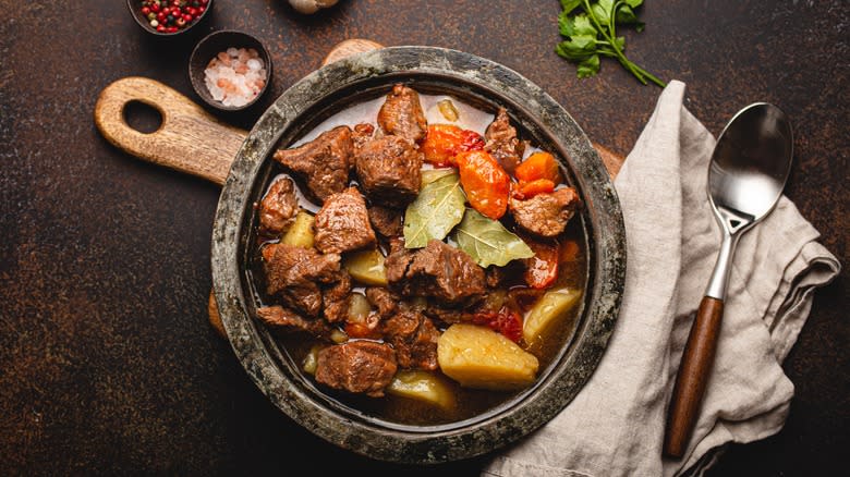 Beef stew in pot