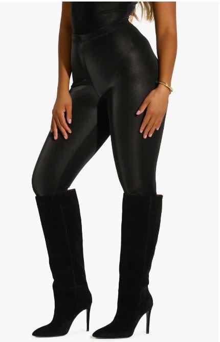 Buy SPANX Women's Ready to Wow Faux Leather Leggings Style 2437 (Large,  Wine) Online at desertcartZimbabwe