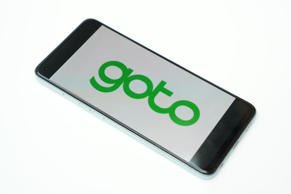 The Goto logo on a smartphone arranged in Jakarta, Indonesia, on Monday, Dec. 12, 2022.
