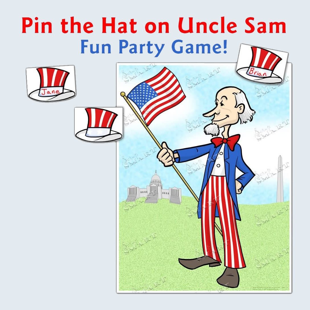 Pin the hat on Uncle Sam game