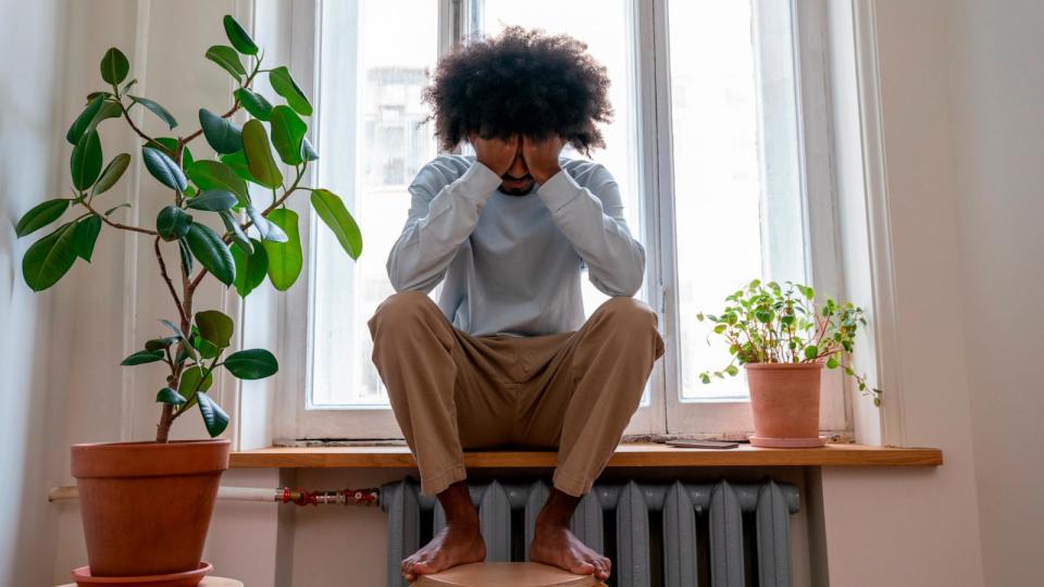 PHOTO: In this undated stock photo, a man is seen resting his head in his hands.  (STOCK PHOTO/Getty Images)