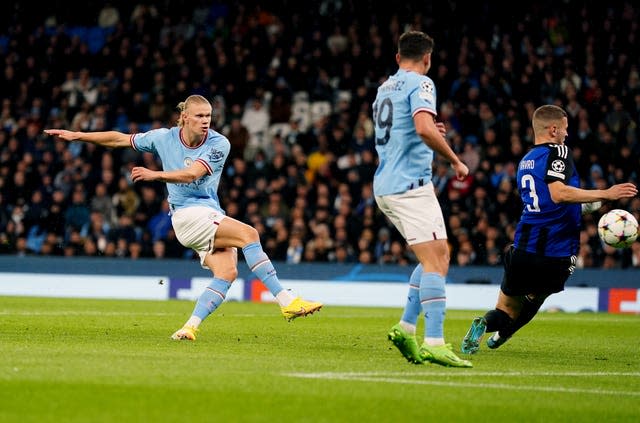 Erling Haaland scores against FC Copenhagen