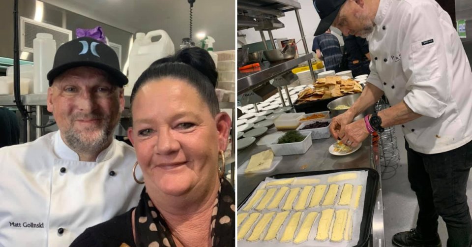 Sherrie learnt a lot from celebrity chef Matt Golinski after spending time in his kitchen. Photo: Supplied