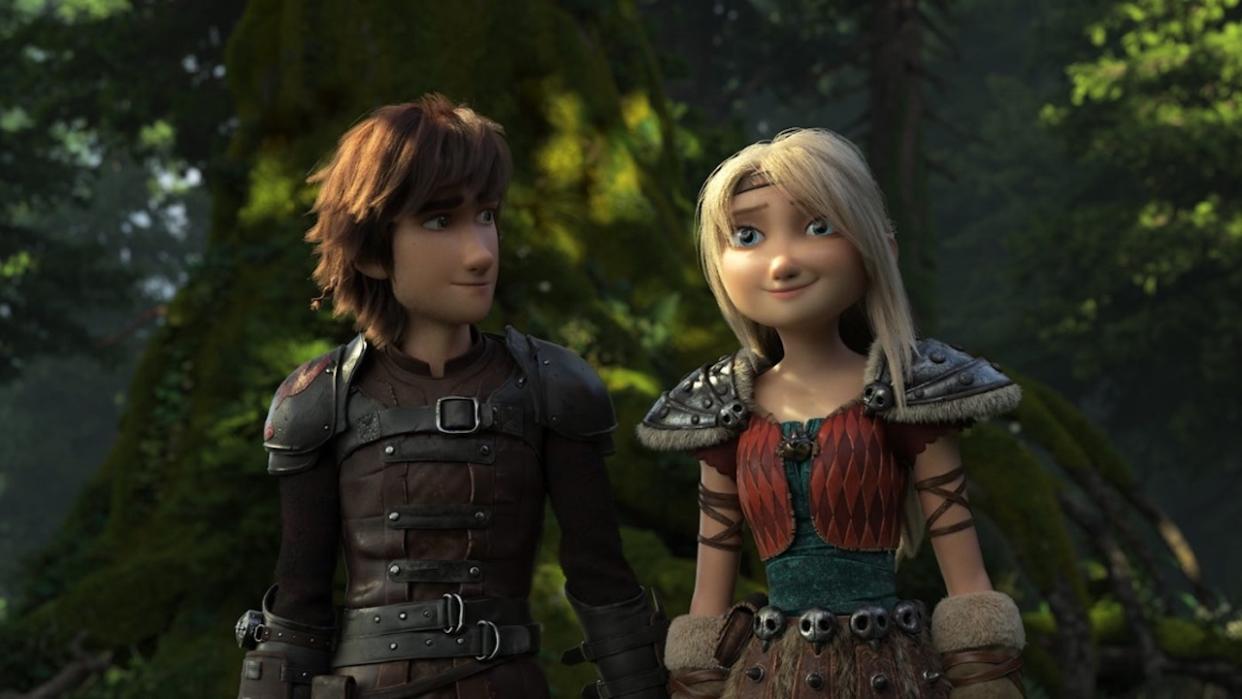  Hiccup and Astrid in How To Train Your Dragon 