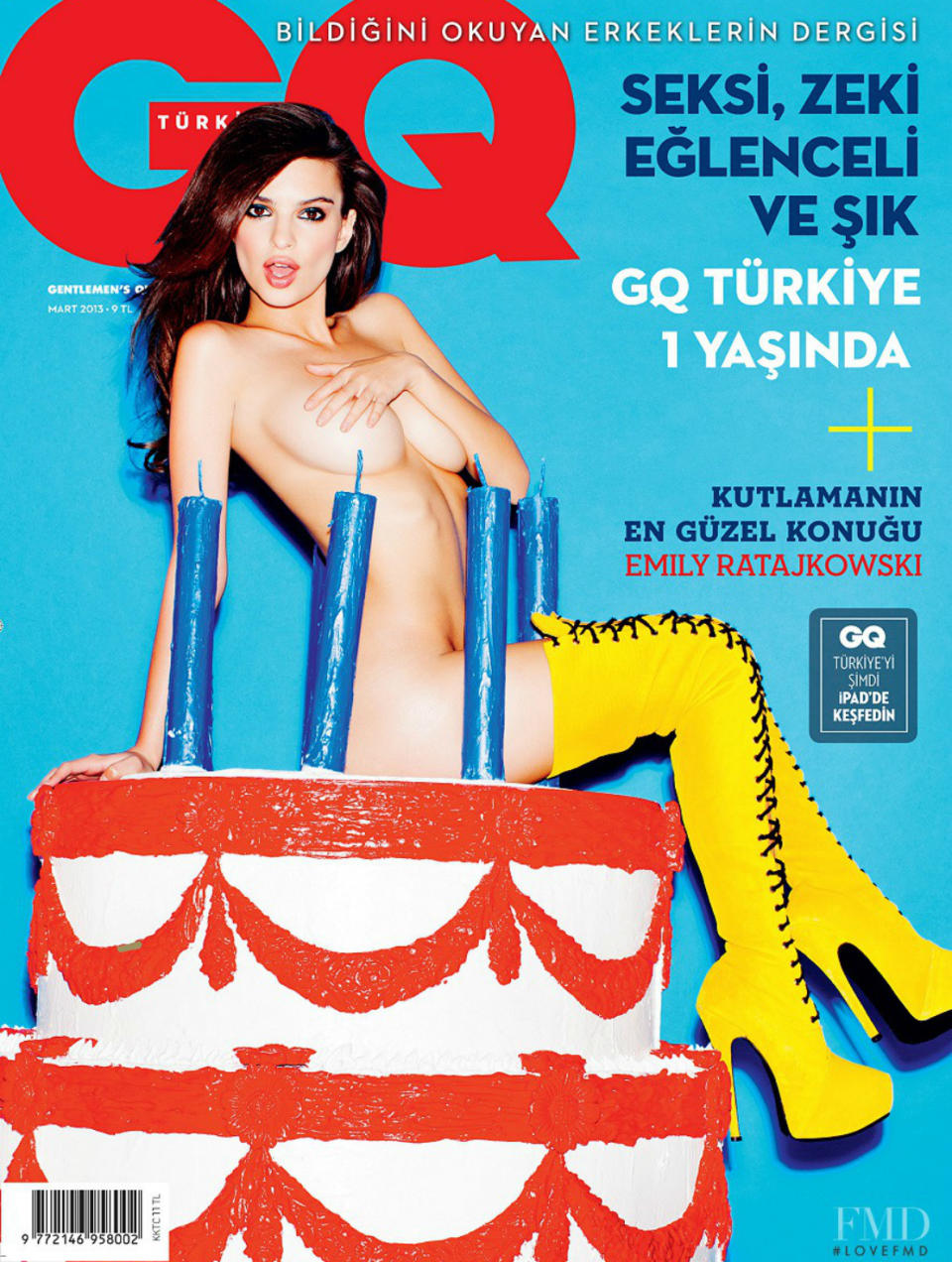 <p>Un año antes, sin embargo, los turcos la vieron encima de una tarta de cumpleaños llevando únicamente unas botas amarillas. (Foto: GQ). </p>