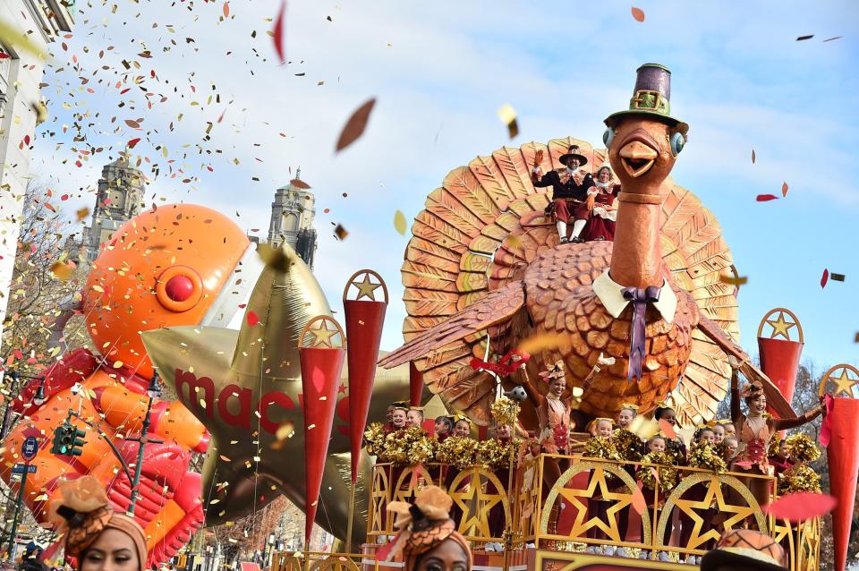 The main Thanksgiving float led the way.