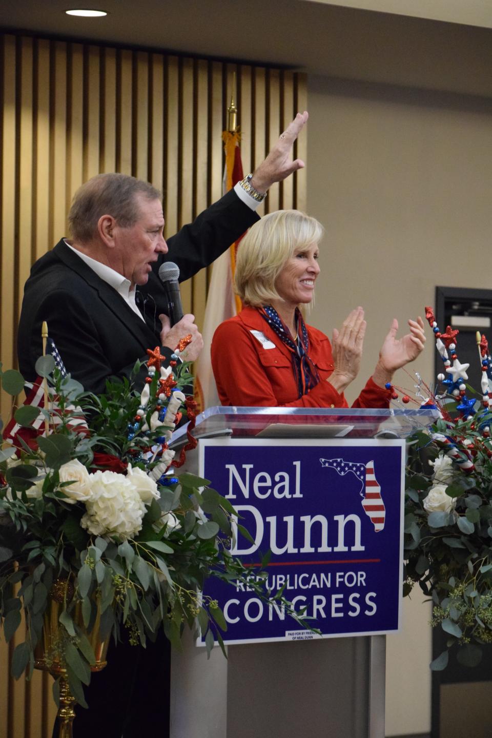 From an election watch party at the Holiday Inn in Panama City, Congressman Neal Dunn said he felt a sense of relief and reward to win re-election.