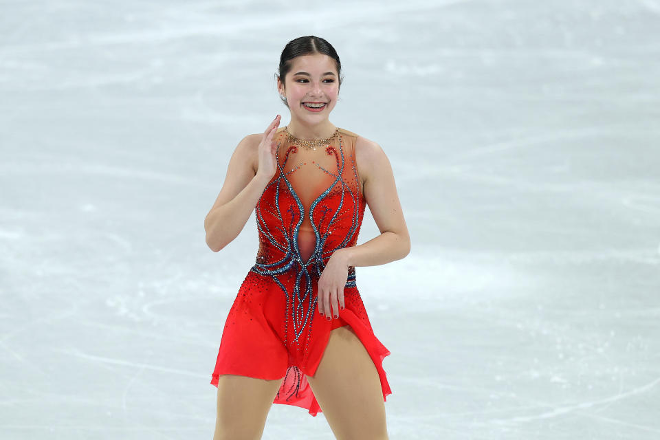 U.S. figure skater Alysa Liu competes in the women's short program at the 2022 Winter Olympic Games at Capital Indoor Stadium on February 15, 2022 in Beijing, China. (Jean Catuffe/Getty Images)