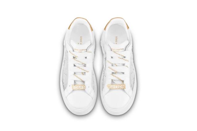 Louis Vuitton Time Out Debossed Monogram Transparent Upper White Gold (Women's) (White Pink Socks Included)