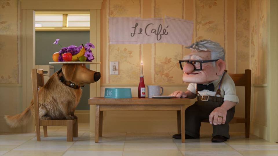 <div class="inline-image__caption"><p>Carl Fredricksen and his dog Dug in <em>Carl's Date</em>.</p></div> <div class="inline-image__credit">Disney/Pixar</div>