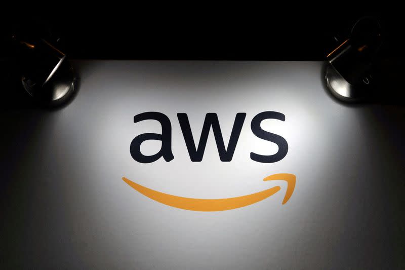 FILE PHOTO: The logo of Amazon Web Services (AWS) is seen in Santiago