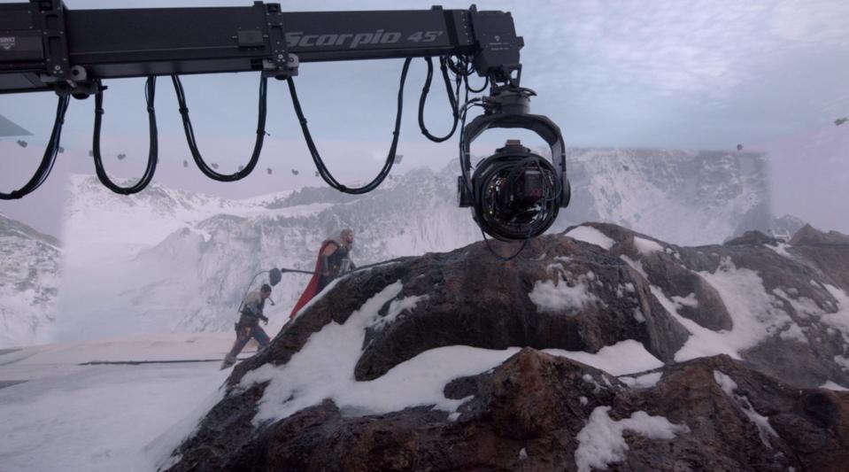 Chris Hemsworth and Taika Waititi on the set of "Thor: Love and Thunder."