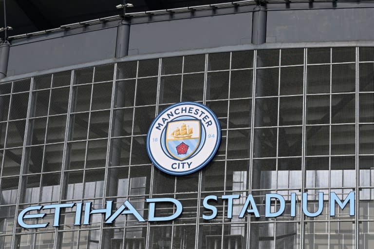 Vista del estadio del Manchester City, club que se enfrenta a un juicio por supuestas infracciones financieras (Paul ELLIS)