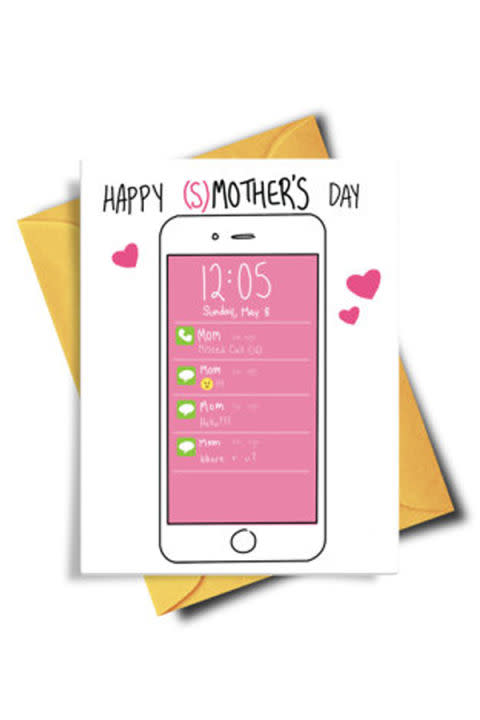 <p><strong>Get the card <a rel="nofollow noopener" href="https://www.etsy.com/listing/274243384/printable-mothers-day-card-funny-instant" target="_blank" data-ylk="slk:here;elm:context_link;itc:0;sec:content-canvas" class="link ">here</a>.</strong></p>