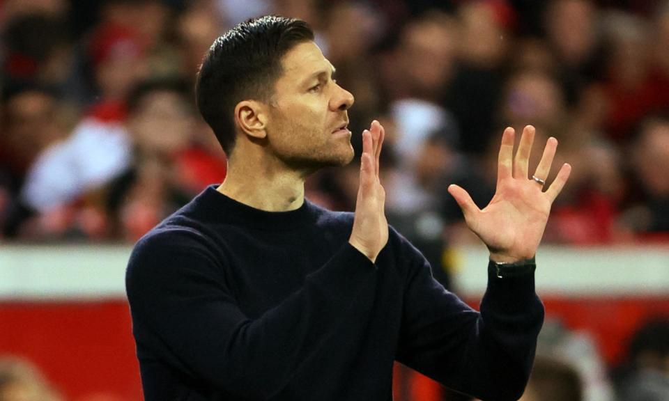 <span>Xabi Alonso is the frontrunner to succeed Jürgen Klopp at <a class="link " href="https://sports.yahoo.com/soccer/teams/liverpool/" data-i13n="sec:content-canvas;subsec:anchor_text;elm:context_link" data-ylk="slk:Liverpool;sec:content-canvas;subsec:anchor_text;elm:context_link;itc:0">Liverpool</a> next season.</span><span>Photograph: Wolfgang Rattay/Reuters</span>