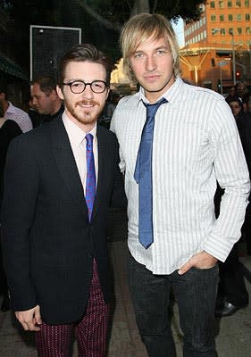 Drake Bell and Ryan Hansen  at the Westwood Premiere of Dimension Films' Superhero Movie