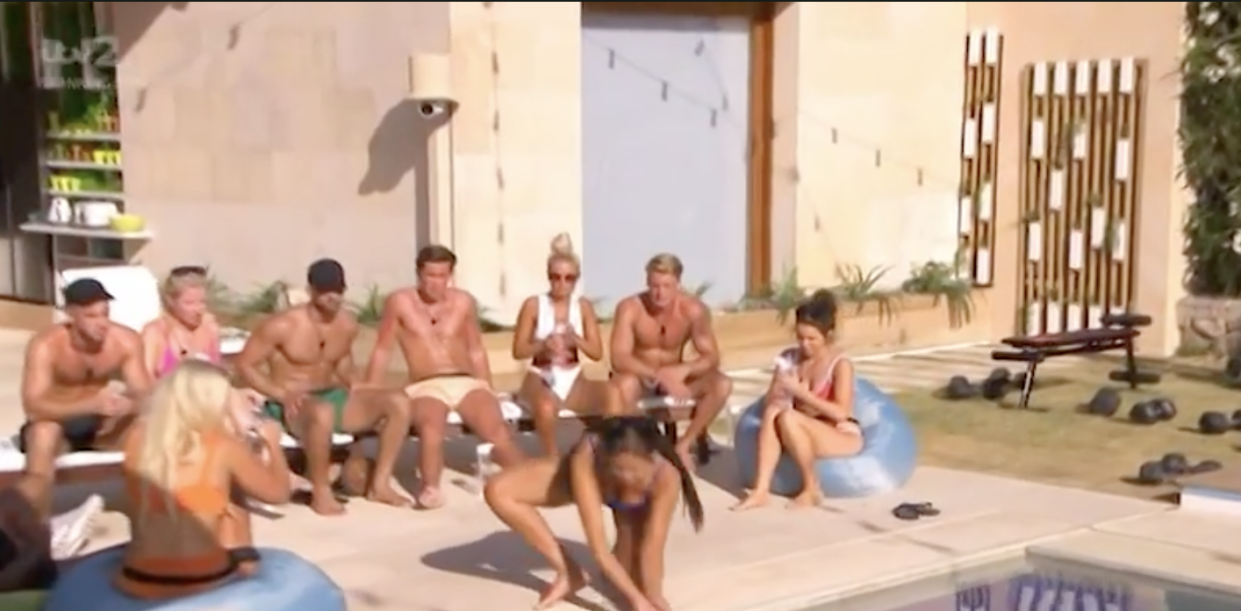 Anna ran straight to the pool and cupped water in her hands (ITV)