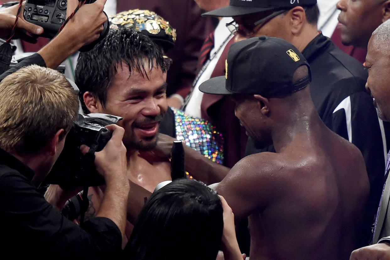 Manny Pacquiao and Floyd Mayweather.