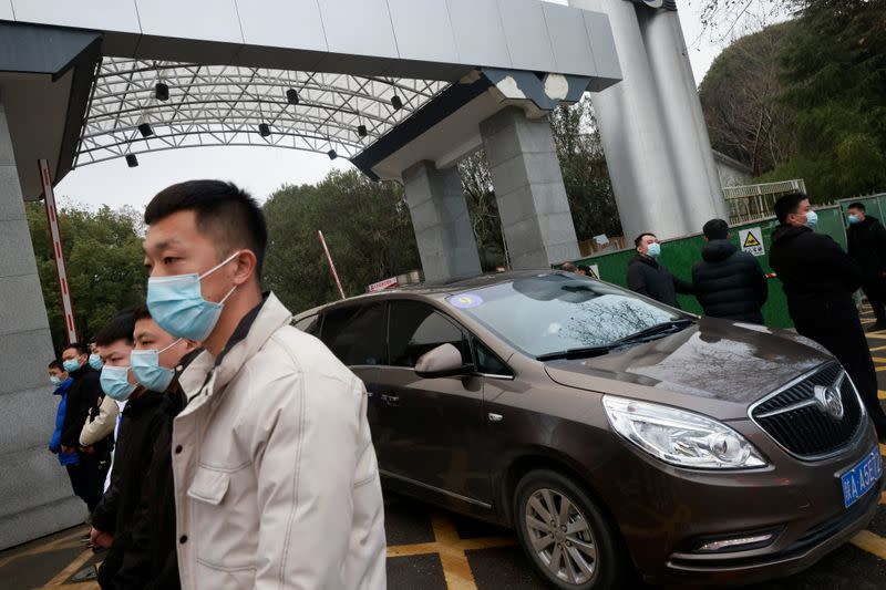 WHO team tasked with investigating the origins of the coronavirus disease (COVID-19), leave the Hubei provincial center for disease control in Wuhan