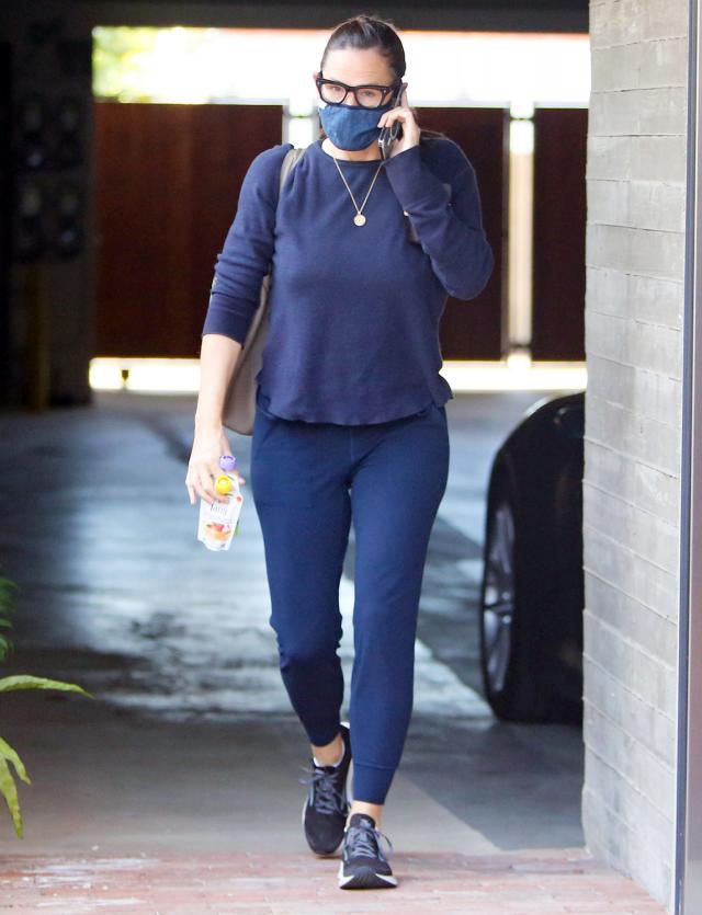 Hilary Duff keeps it casual in comfy gray sweatpants as she runs