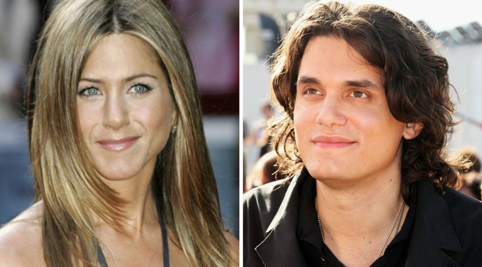 Mit John Mayer (43, Bild rechts) wollte Jennifer Aniston (51) glücklich werden, doch nach einem ständigen Auf und Ab war nach nur einem Jahr Schluss. Einen Jüngeren schnappte sie sich dennoch, wenngleich der Altersunterschied zu ihrem Ex-Ehemann Justin Theroux (49) wesentlich geringer war. (Bild: Gareth Cattermole / Paul McConnell / Getty Images)