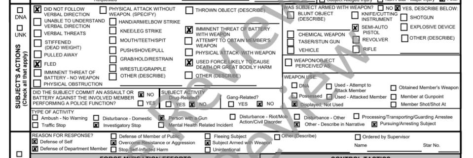 Incident report Adam Toledo