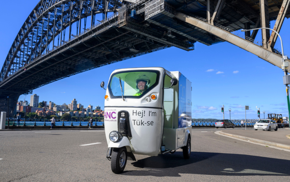 IKEA tuk tuk under Sydney Harbour Bridge