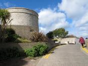 This March 17, 2014 photo shows the stone tower featured in the opening scene of Ulysses, which is now a James Joyce museum in Dublin, Ireland. The 19th century Martello tower was one of a series built along the coast to withstand an invasion by Napoleon. Joyce stayed here briefly and the gun platform, with its panoramic view of Dublin bay, as well as the living room are preserved as he described them in Ulysses. Many Joyce lovers begin the annual Bloomsday celebration with early morning readings from Ulysses atop the tower. (AP Photo/ Helen O'Neill)