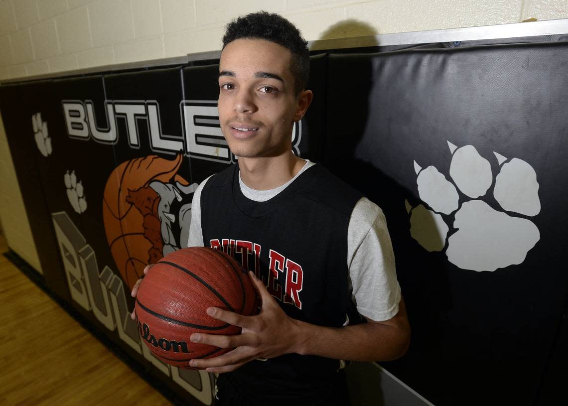 Butler High’s Matthew Fisher-Davis, a top 100 national recruit who is going to Vanderbilt, photographed at school on January 23, 2014