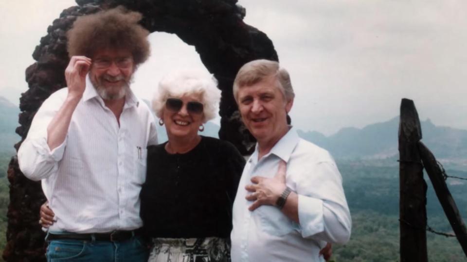 BOB ROSS HAPPY ACCIDENTS; BETRAYAL & GREED. (L TO R) Bob Ross, Annette and Walt Kowalski