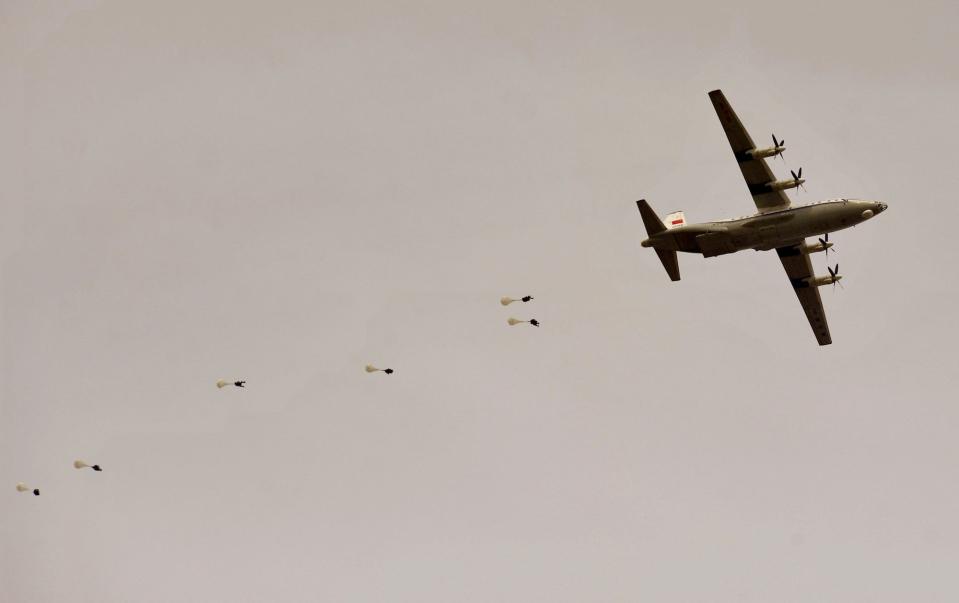 Chinese PLA military paratroopers Y-8