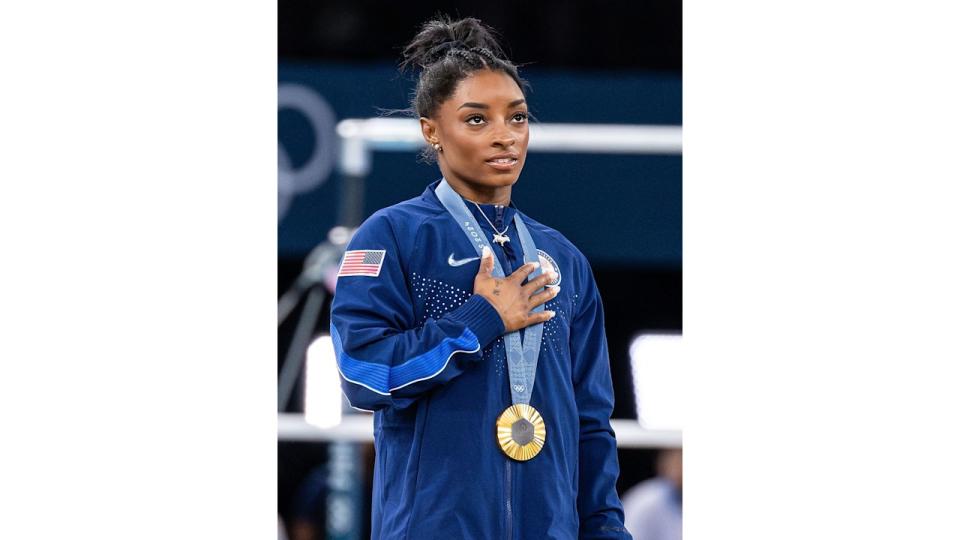 Simone Biles' necklace boasts 546 diamonds