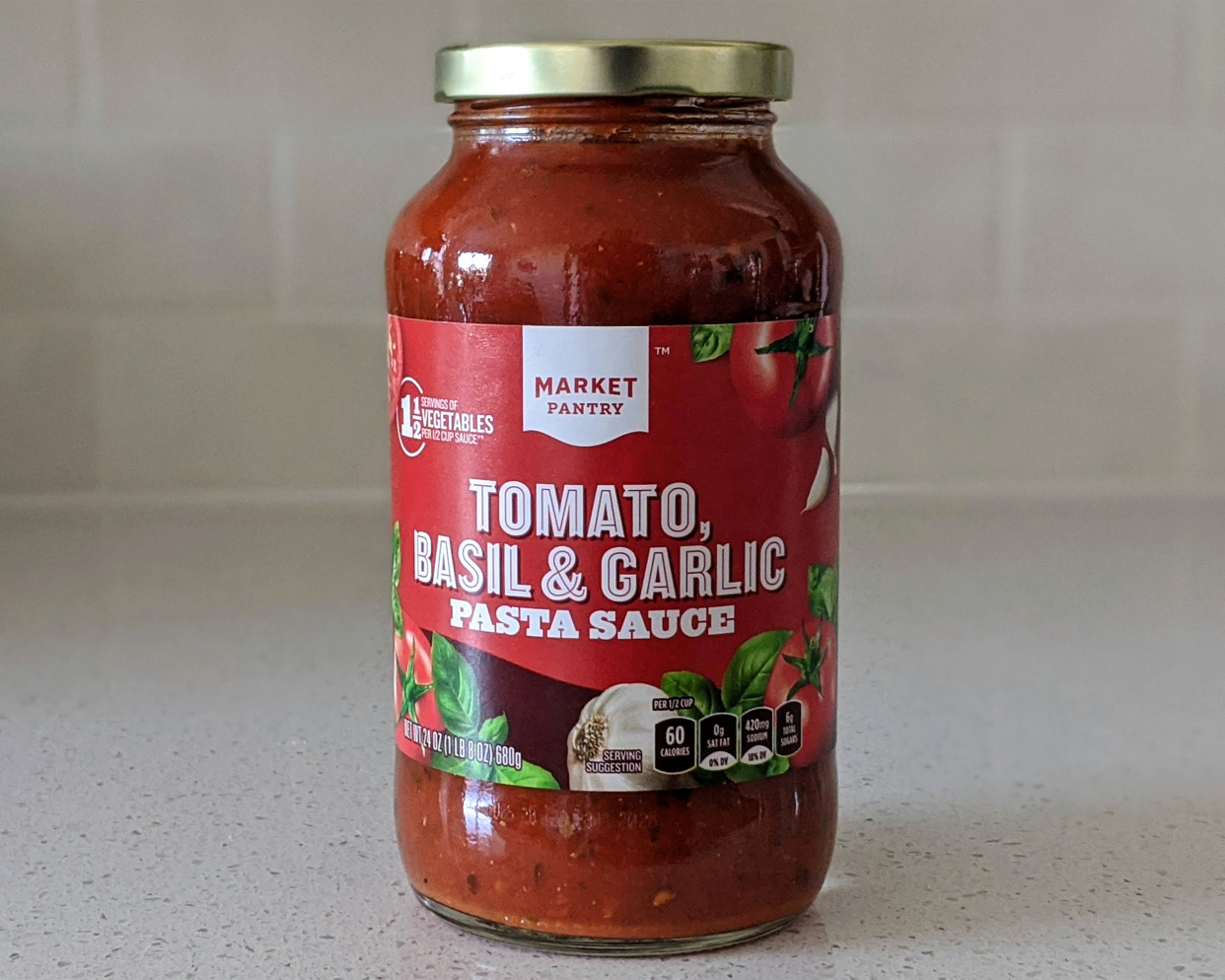 Market Pantry Tomato, Basil, and Garlic Pasta Sauce (Target)