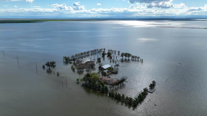 Corcoran, CA, Thursday, March 30, 2023 - The flooded Hansen Farms estate. (Robert Gauthier/Los Angeles Times)