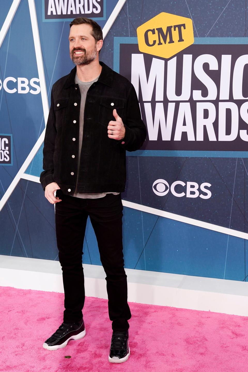 Walker Hayes arrives for the CMT Music Awards at Municipal Auditorium in Nashville, Tenn., Monday, April 11, 2022.