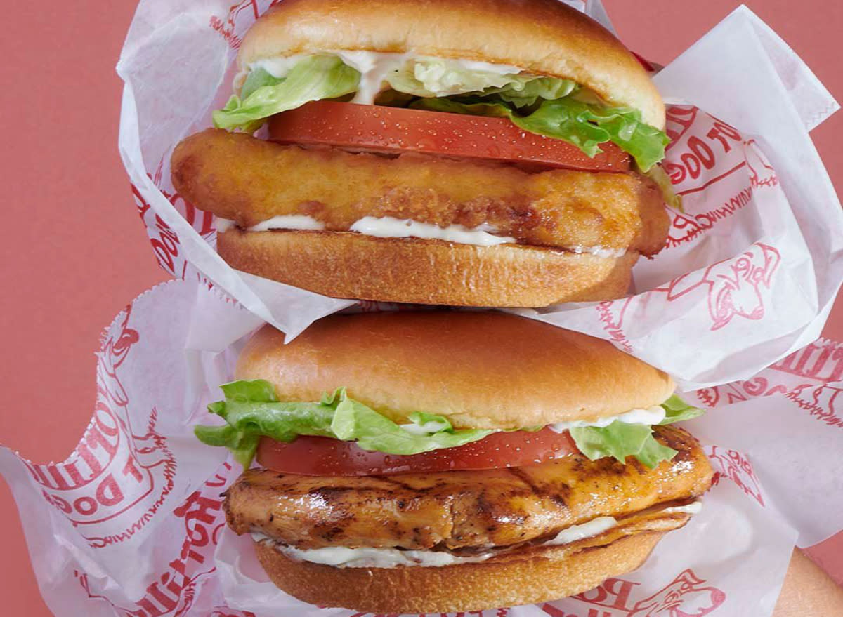 portillo's breaded chicken sandwich and grilled chicken sandwich