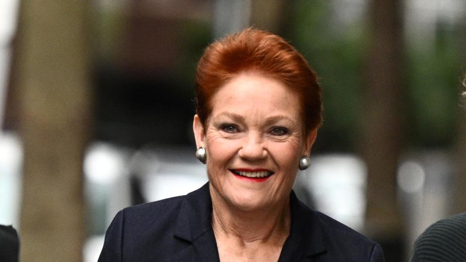 Pauline Hanson arrives at the Federal Court