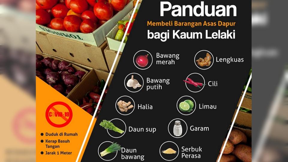 馬來西亞超市張貼的蔬菜說明清單。(圖／翻攝Jabatan Penerangan Negeri Sabah推特)