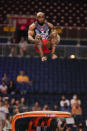 Donnell Whittenburg competes on the vault during the men's U.S. Olympic Gymnastics Trials Saturday, June 26, 2021, in St. Louis. (AP Photo/Jeff Roberson)