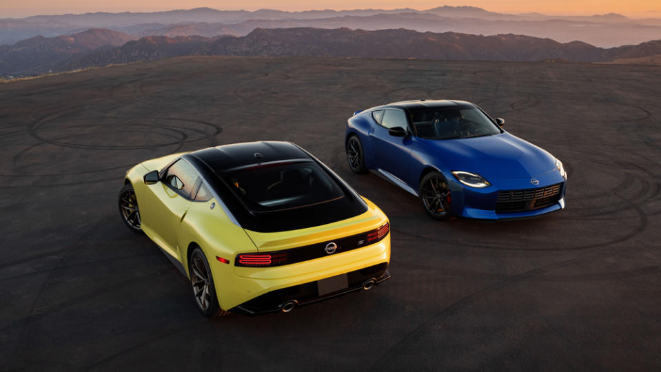 The 2023 Nissan Z in Performance (right) and Proto Spec versions.