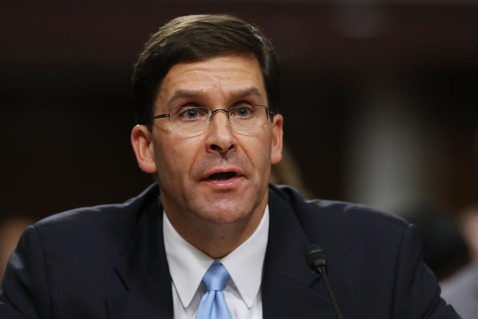 Mark Esper testifies before the Senate Armed Services