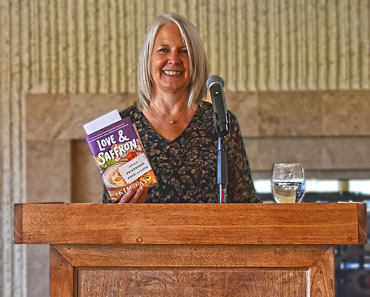 Kim Fay addresses the crowd at the Friends of the College of the Desert Library’s 54th annual author luncheon on Dec. 2, 2023.