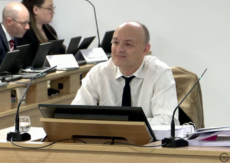 Dominic Cummings giving evidence (UK Covid-19 Inquiry/AFP via Gett)