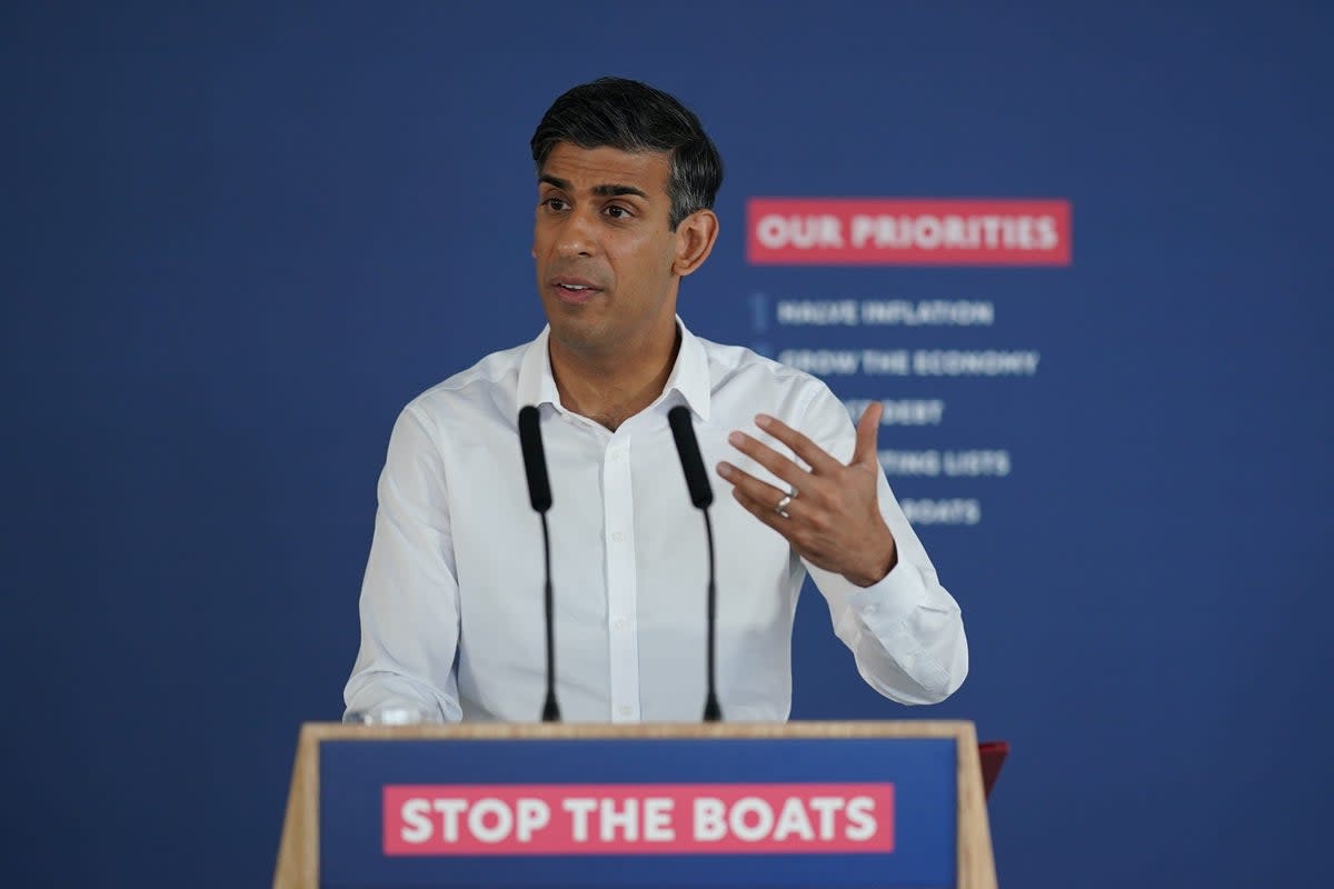 Rishi Sunak has repeatedly promised to ‘stop the boats’ (PA Wire)