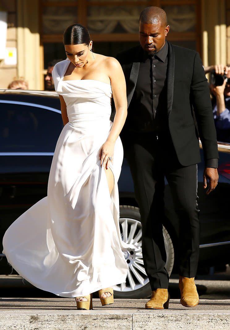 Kim Kardashian and Kanye West celebrated their 2nd anniversary in Rome. (Photo: Ernesto Ruscio/Getty Images)