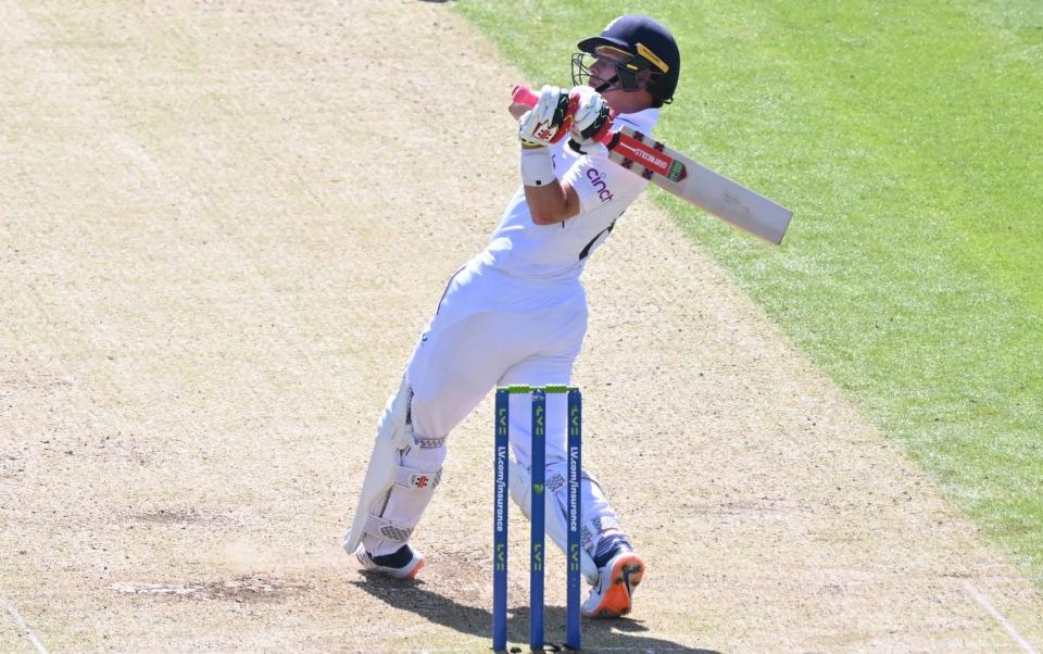 England's Ollie Pope hits a six during play on day 2 of the Test match between England and Ireland at the Lord's cricket ground in London, on June 2, 2023 - Getty Images/Glyn Kirk