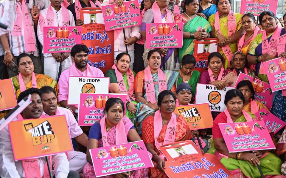 The ruling Bharatiya Janata Party's recent gas price hike has triggered protests - NOAHSEELAM/AFP via Getty Images