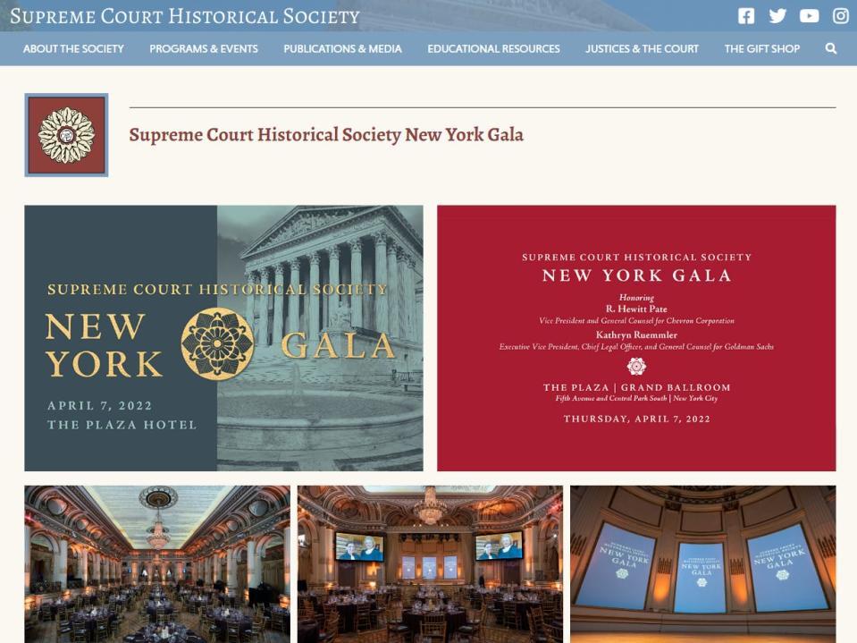 Supreme Court Historical Society annual gala 2022