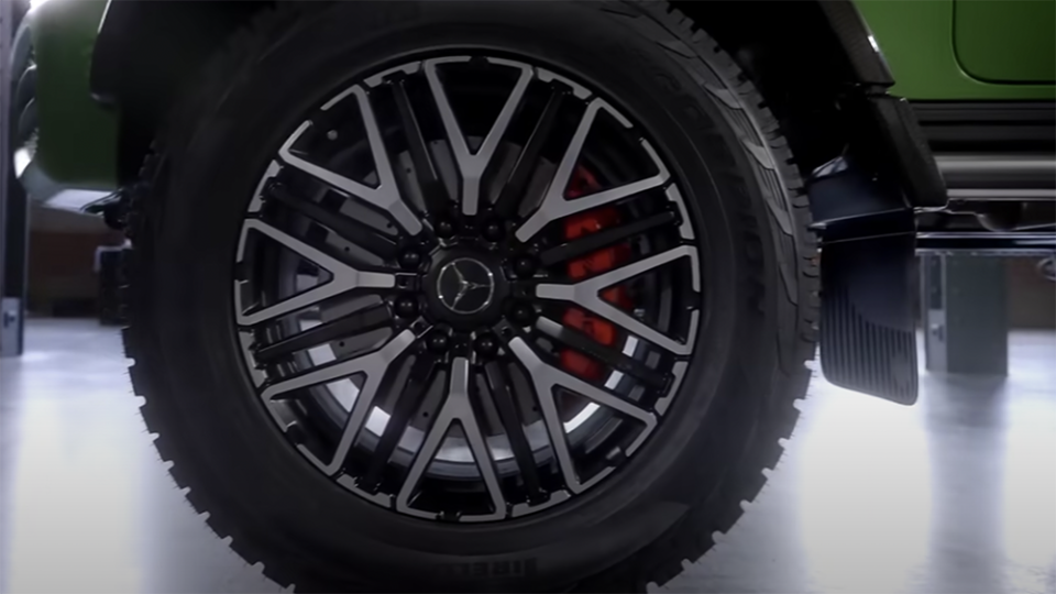 The SUV sports 22-inch machined alloy wheels shod in off-road tires. - Credit: Mercedes-AMG