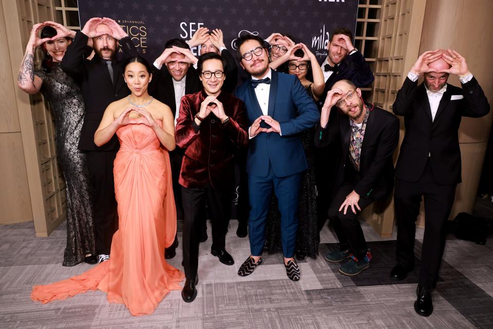 The cast and crew of"Everything Everywhere All at Once," attend the 28th Annual Critics Choice Awards at Fairmont Century Plaza on January 15, 2023 in Los Angeles, California.